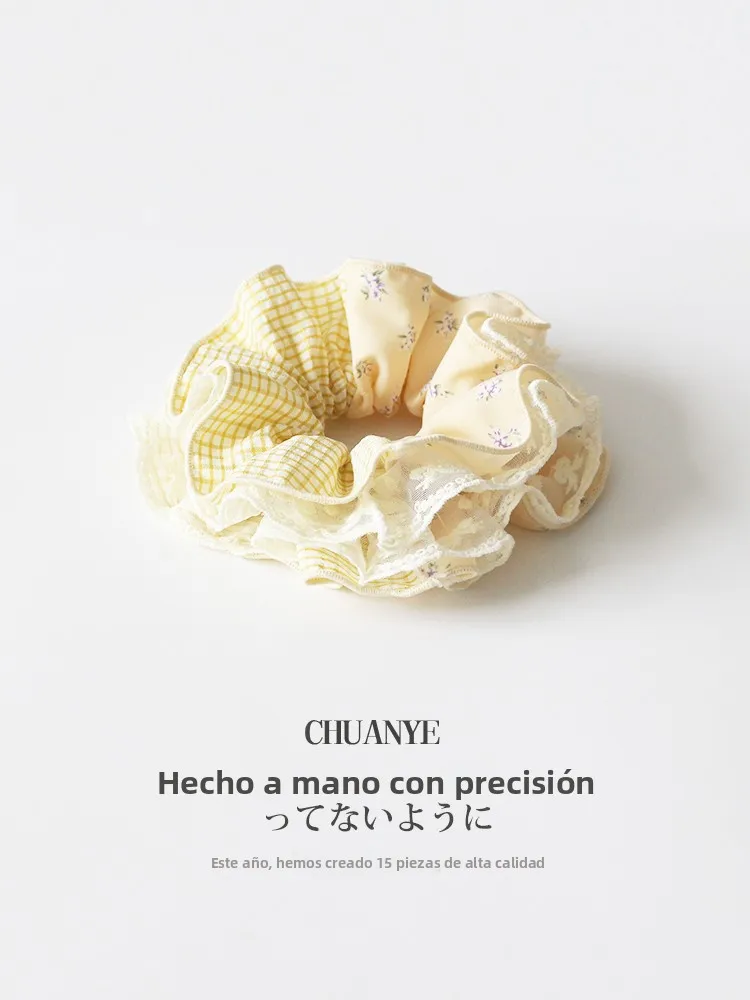 Coleteros Kawano con Estampado Floral de Encaje, Coleteros Grandes para Mujer, Accesorios para el Cabello de Alta Moda, Versá...