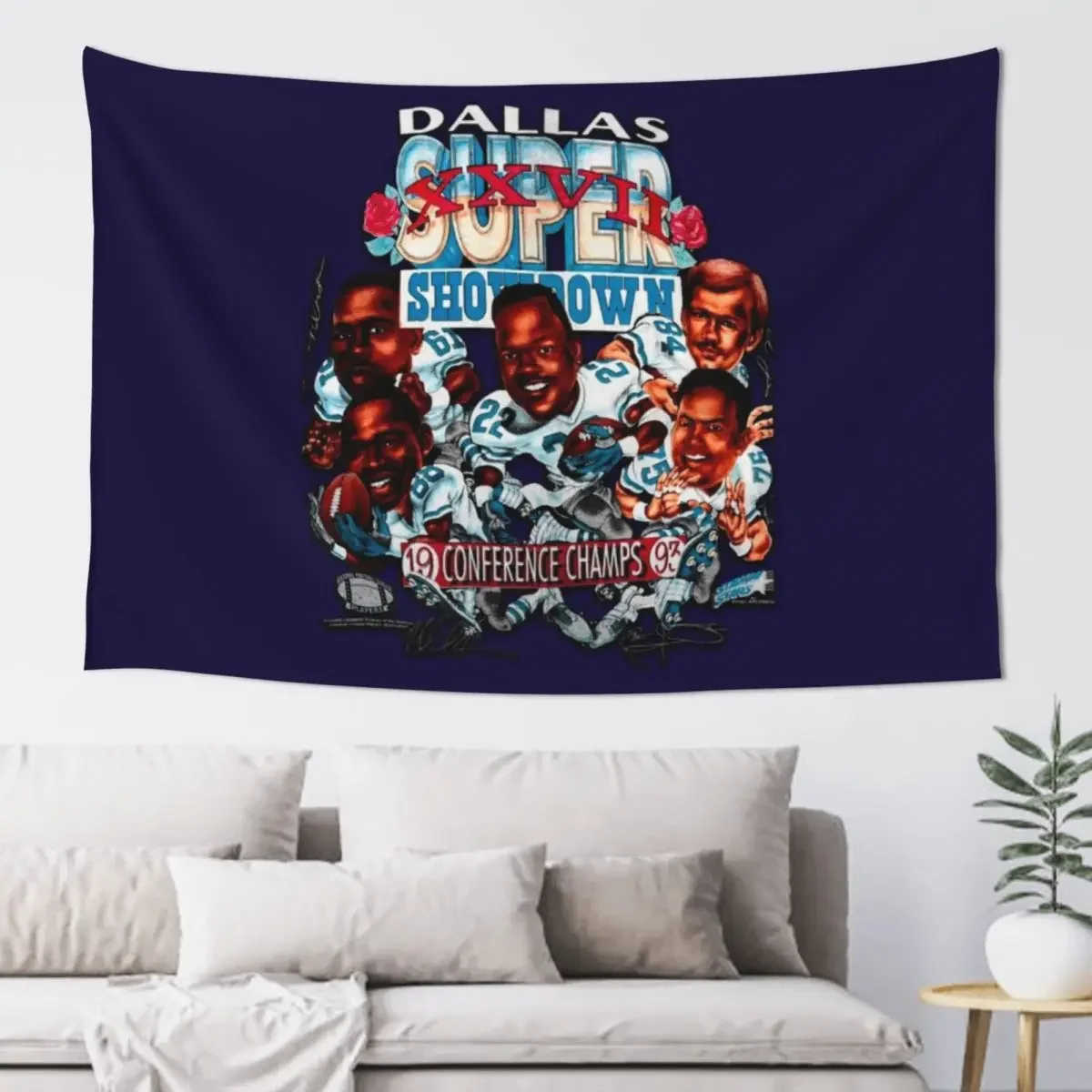 vintage 1993 Dallas conference champs Super Bowl XXVII Tapestry Cute Room Things Custom Tapestry