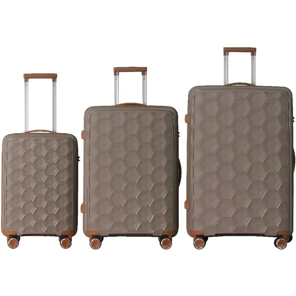 

3-Piece Lightweight Travel Suitcase Set with Rolling Wheels, TSA Lock & Molded, Ideal for Carry-On or Business Trips (20/24/28)