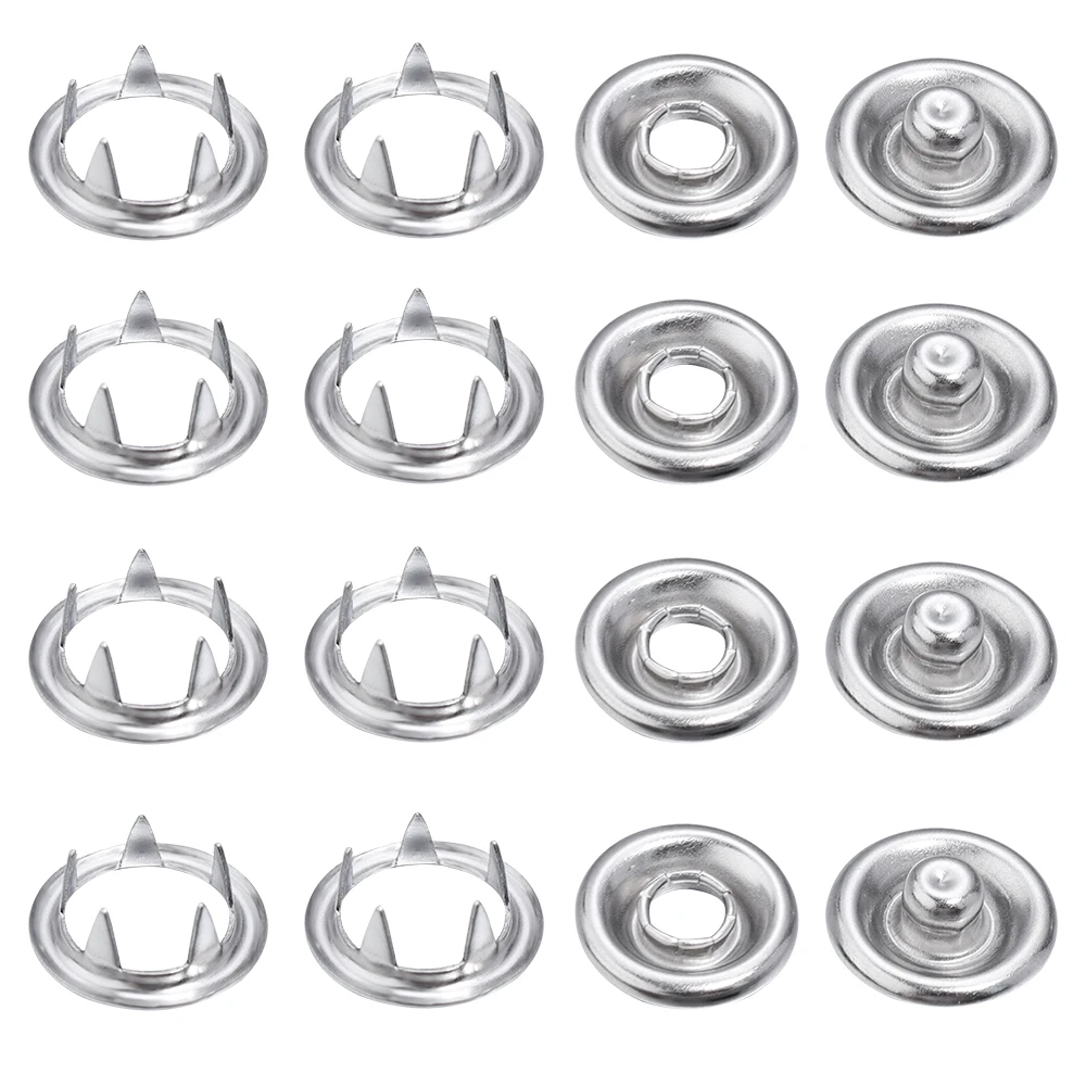 50er-Set 9,5/11mm Edelstahl Druckknöpfe Befestigungsknöpfe DIY Näh- und Bastelbedarf Ornament-Herstellung Kleidungs- und Taschenverzierung