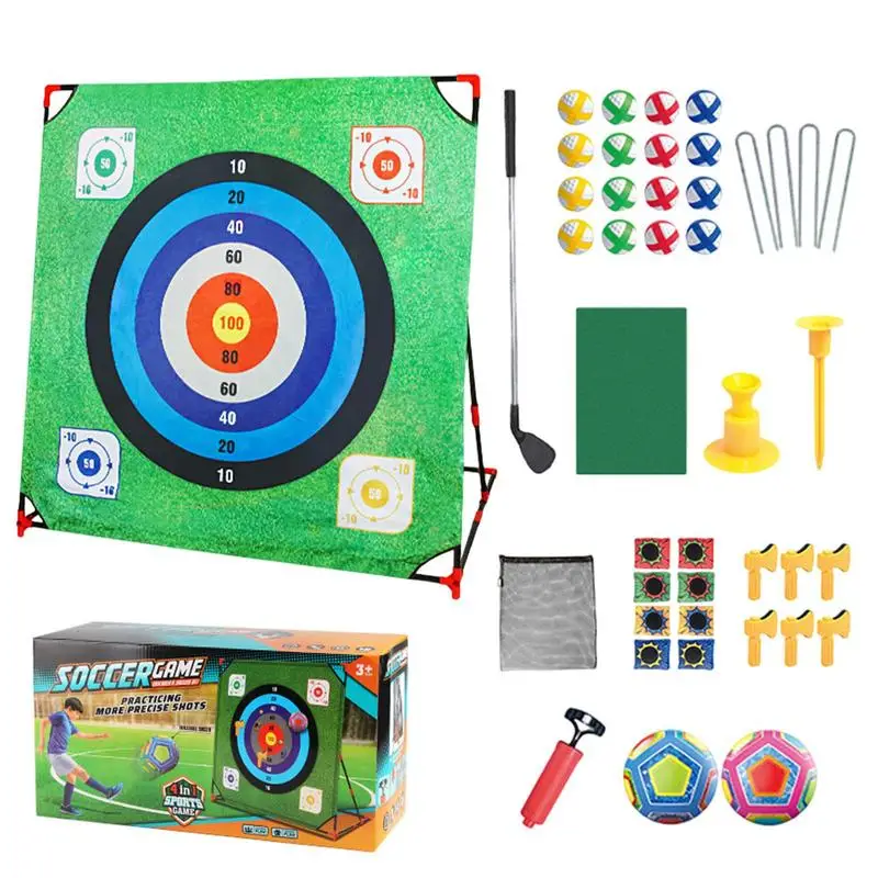

Golf Game Set 4 In 1 Golf Practice Game With Detachable Club Educational Outdoor Toy For Living Room Practice Team Building