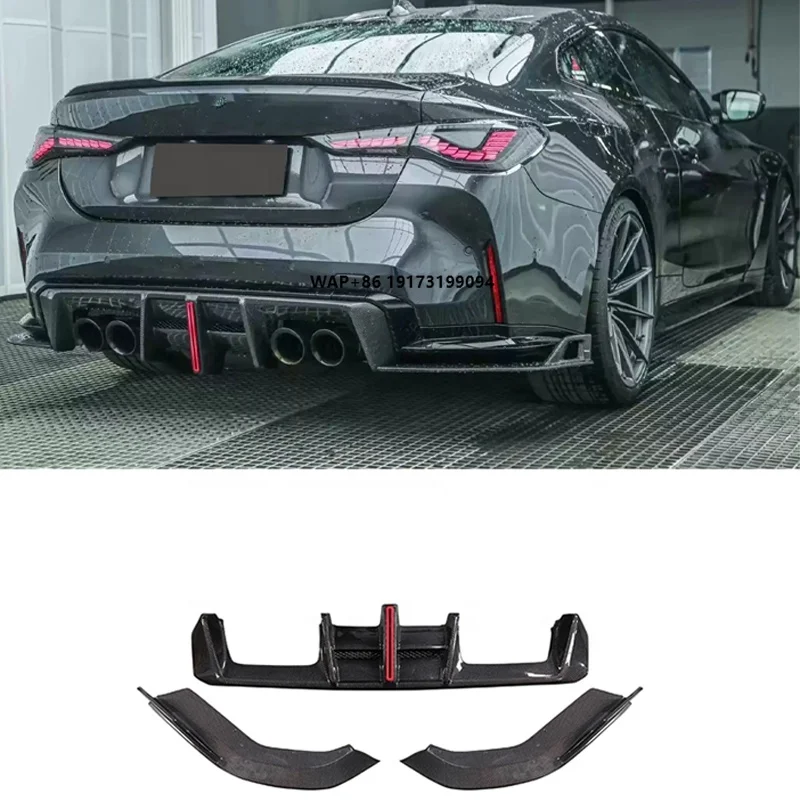 

AE Style Carbon Fiber Rear Diffuser for B-MW M3 M4 G80 G82 2021+ New Condition Rear Bumper Diffuser Lip Spoiler Body Kit Exhaust