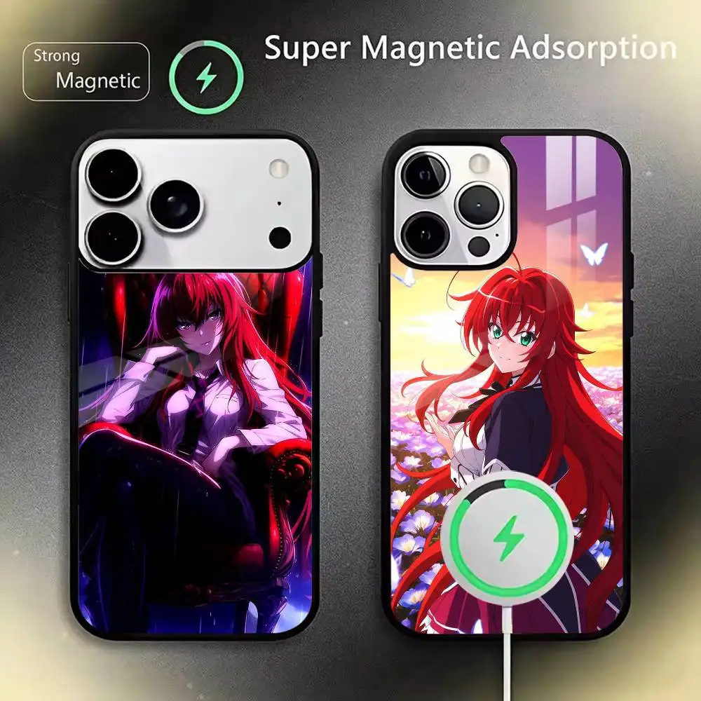 

High School DxD Rias Gremory Phone Case For IPhone17 16 15 14 13 12 11 Pro Max 16/15/14Plus Wireless Charger Cover Funda