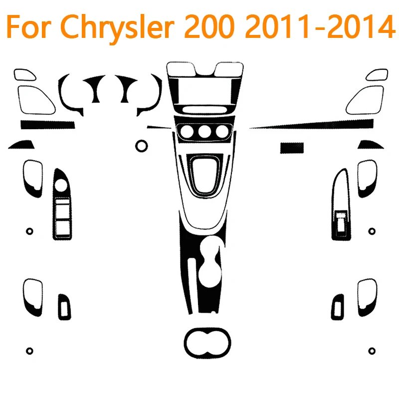 For Chrysler 200 2011 2012 2013 2014 ABS Piano Black Various Parts Decorative Stickers Car Styling Interior Accessories