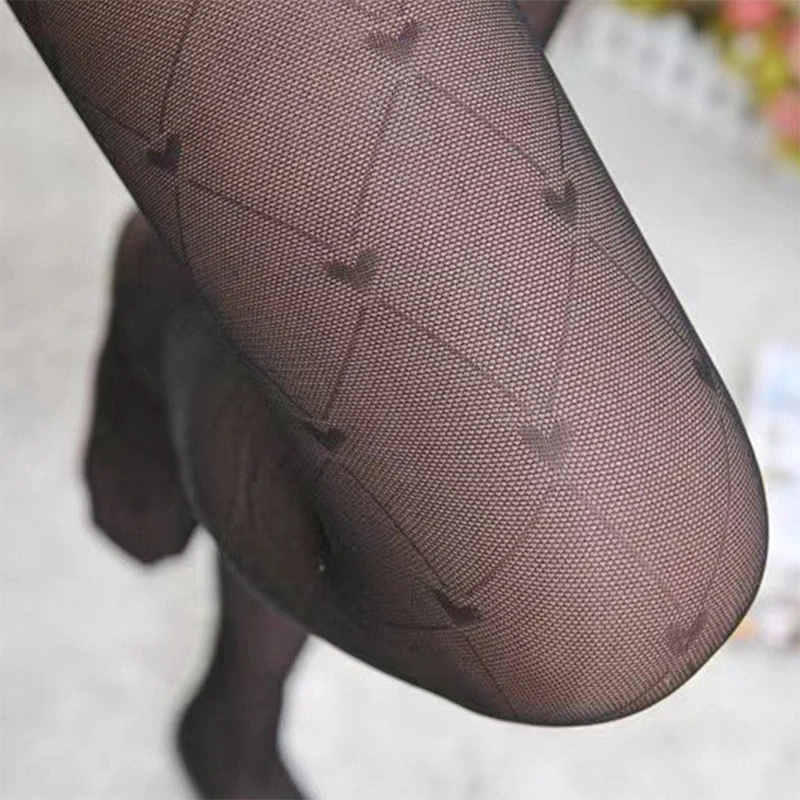 

Fashion Sexy Love Jacquard Women's Pantyhose Lolita Hottie Fishnet Stockings Thin Fine Mesh Breathable Slimming Nylon Tights