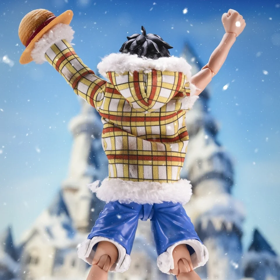 One piece Shf Anime Handmade clothes Drum Island Luffy Plaid down