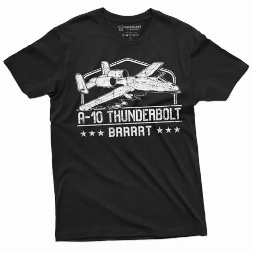 Men's Military Army A-10 Thunderbolt II airplane T-shirt BRRRT US History Tee