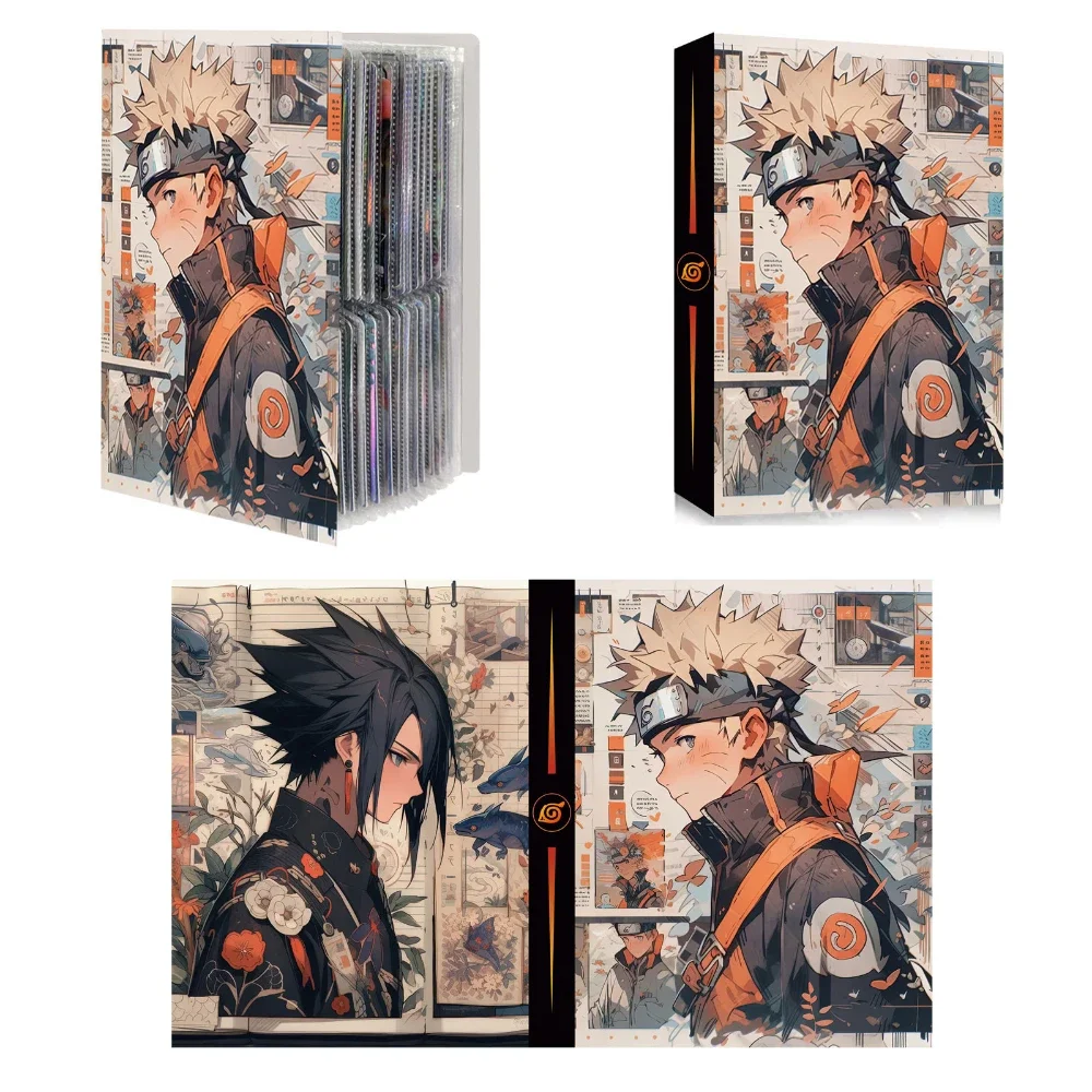 Anime Naruto Card Album 240 PCS Game Collection Card Book  Naruto Binder Protector Notebook Storage Folder Uzumaki Naruto Sasuke