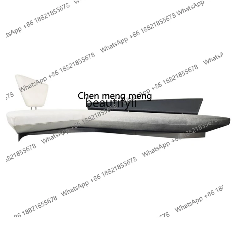 Nordic Modern Design Creative Fashion Shaped Gradient Color Leather Reception Sofa Living Room Small Apartment