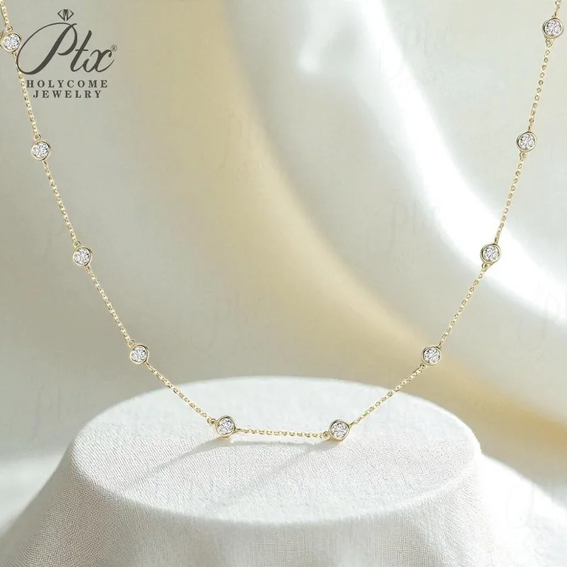 

Baby's Breath Collarbone Necklace Diamond 925 Sterling Silver Plated Gold Round Dainty Aesthetic Neck Accessories Charms Sweet