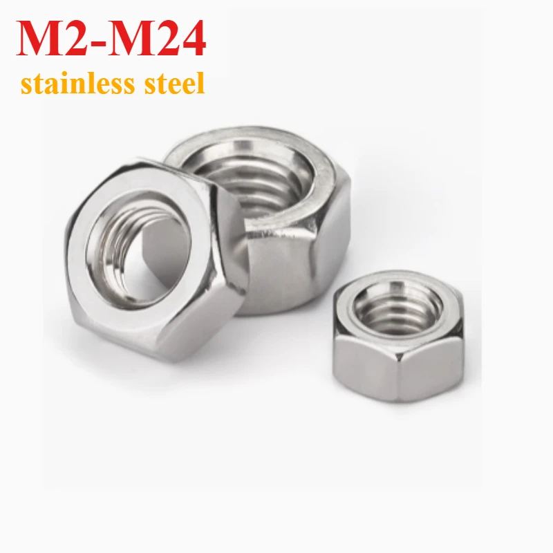 

1/20/50/100pcs M2 M2.5 M3 M4 M5 M6 M8 M10 M12 M14 M16 M18 M20 M22 M24 316 A4 Stainless Steel Hex Hexagon Nut