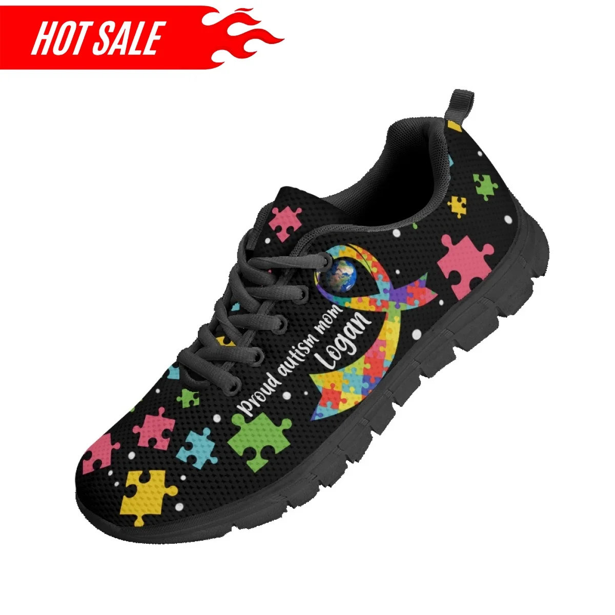 Comfort Casual Sneakers AIDS and Autism Cancer Awareness Design Athletic Shoes Outdoor Wear-resistant Walking 2023