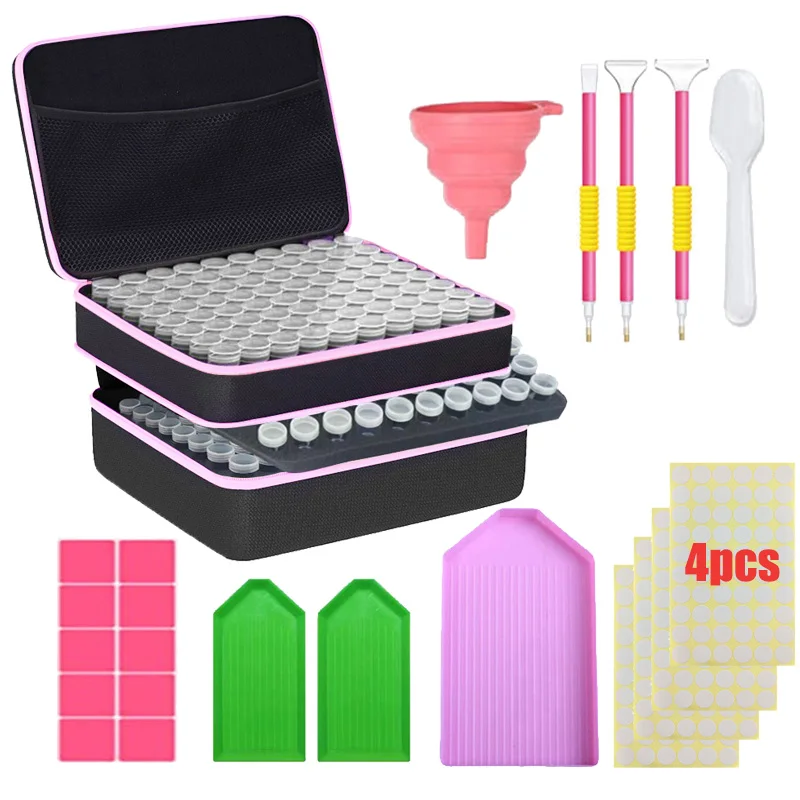 Children\'s diamond painting tool accessories 240 bottles of clay beads storage container 5d diamond painting embroidery