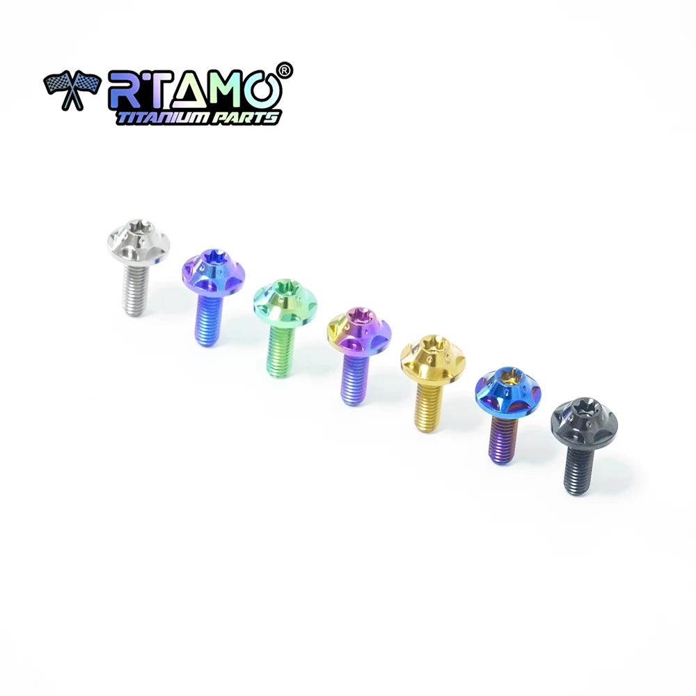 RTAMO مسامير التيتانيوم Gr5 M5X10/15/20/25/30 مسامير حاجب الزجاج الأمامي لتعديل الدراجة النارية (قطعة واحدة)