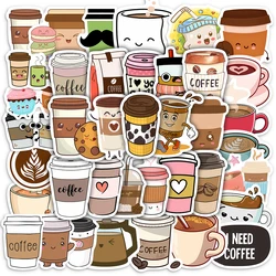 10/25/50PCS Leisure Kawaii Vintage Tea Coffee Stickers DIY Skateboard Laptop Luggage Cup Bike Motorcycle Phone PVC Waterproof