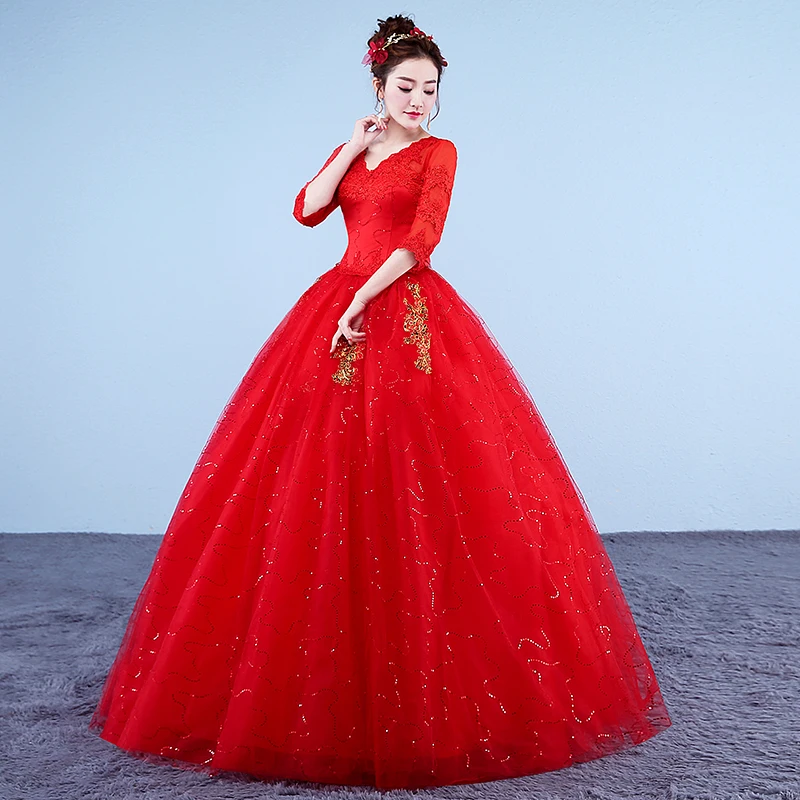 XXN-053 # فستان زفاف العروس باللون الأبيض أو الأحمر مصنوع حسب الطلب بمقاسات كبيرة وبأسعار معقولة للبيع بالجملة لحفلات الزفاف والحفلات الراقصة