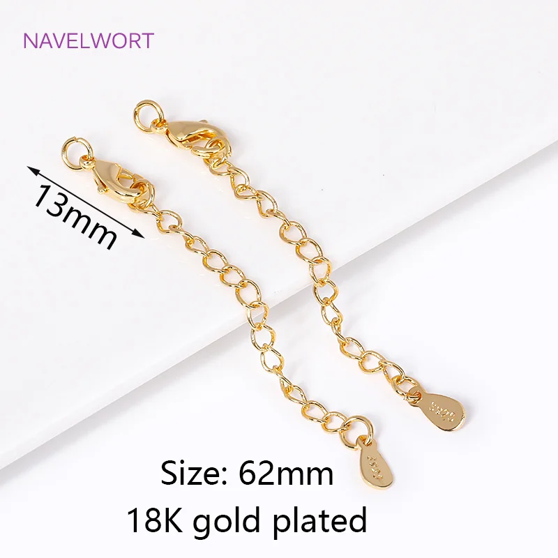 18 Karat vergoldet mit Karabinerverschlüssen, Endverlängerung, Schwanzkette, Verlängerungskette für Schmuckherstellung, DIY-Armband, Halskette – Detail 35