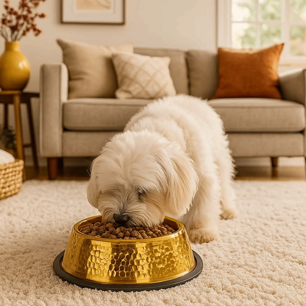 

Large Capacity Pet Feeding Bowl Gold Plated Anti Slip Dog Food Basin Stainless Steel Metal Dog Drinking Basin For Dogs Cats