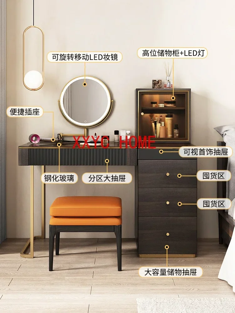 

Modern Minimalist Ins Bedroom Makeup Table Storage Cabinet Integrated