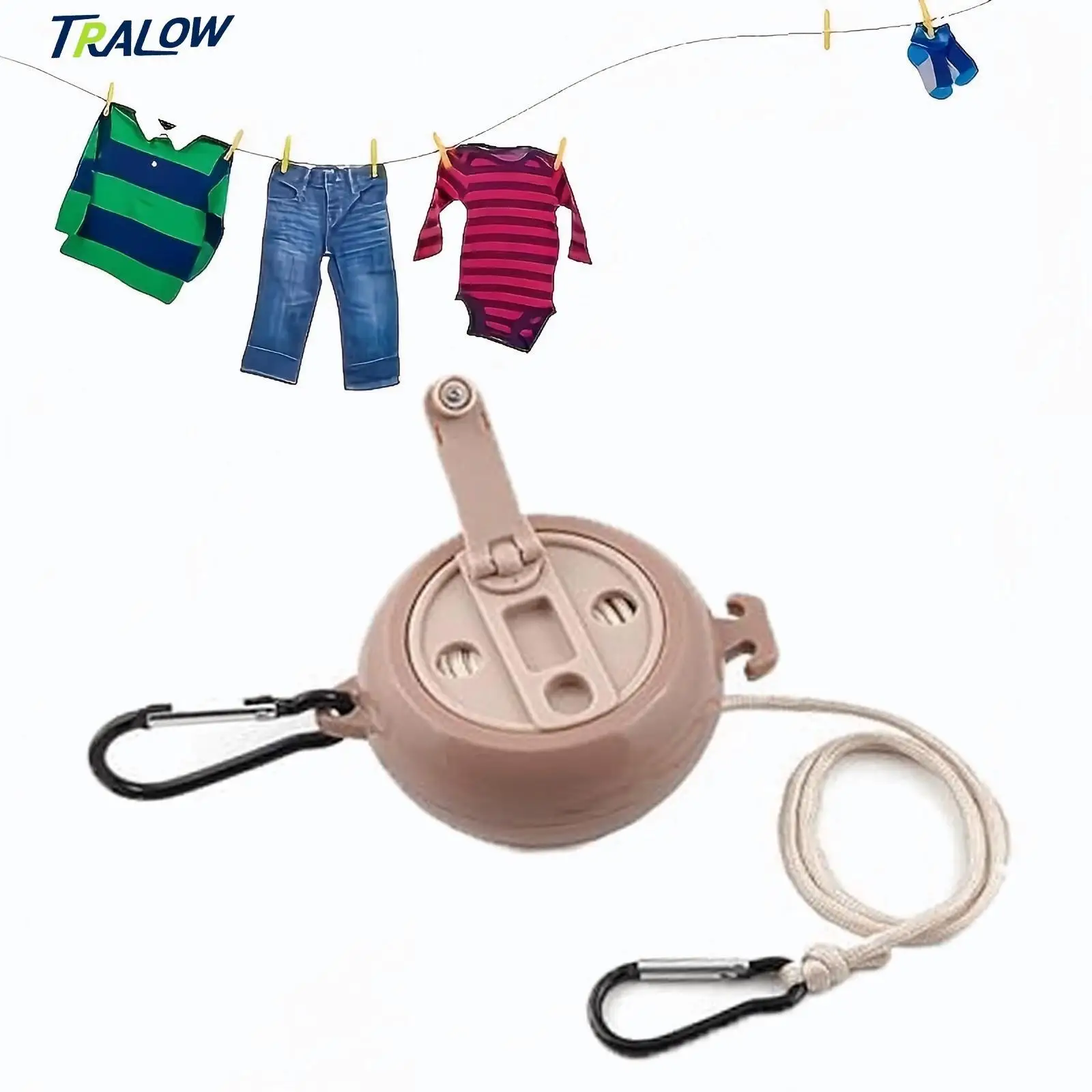 

TRALOW Outdoor Travel Clothesline Portable Windproof Anti Slip Business Trip Hotel Indoor Retractable Non Perforated Invisible