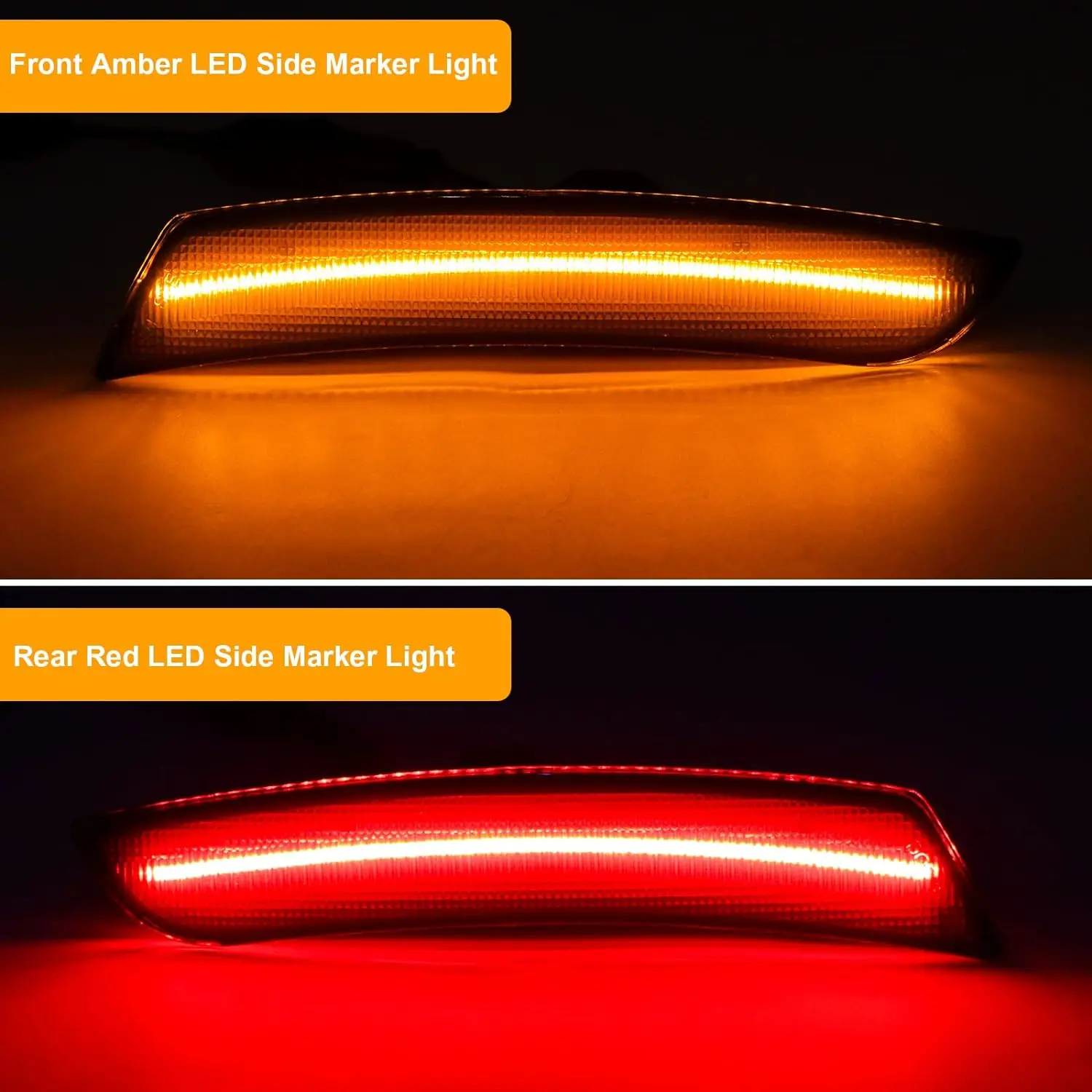 4 Stuks Amber En Achter Rode Led-Zijmarkeringslichten Richtingaanwijzer Knipperlichten Voor 2016-2023 Chevy Camaro Ss Lt Ls Zl1