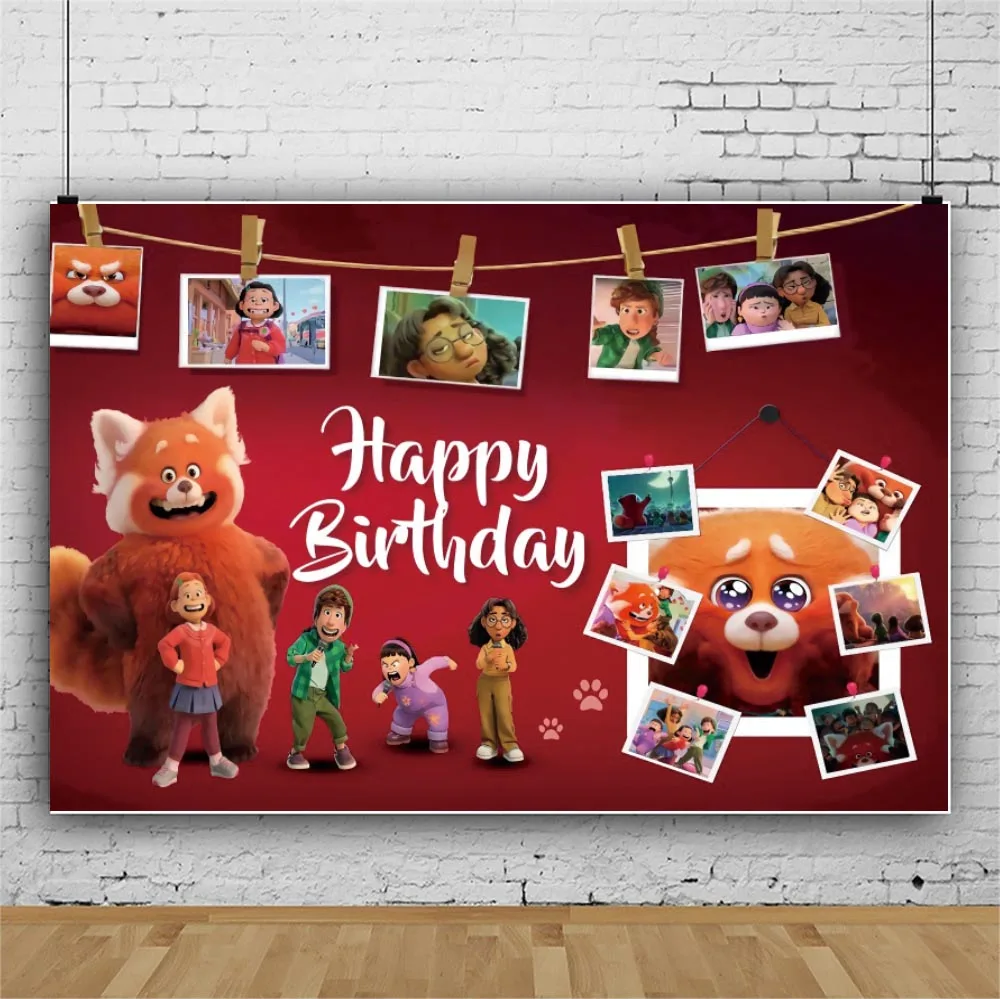 Turning Red Photo Background For Photography Backdrop Birthday Decorations Baby Shower Girl Kid's Party Banner Props Photozone