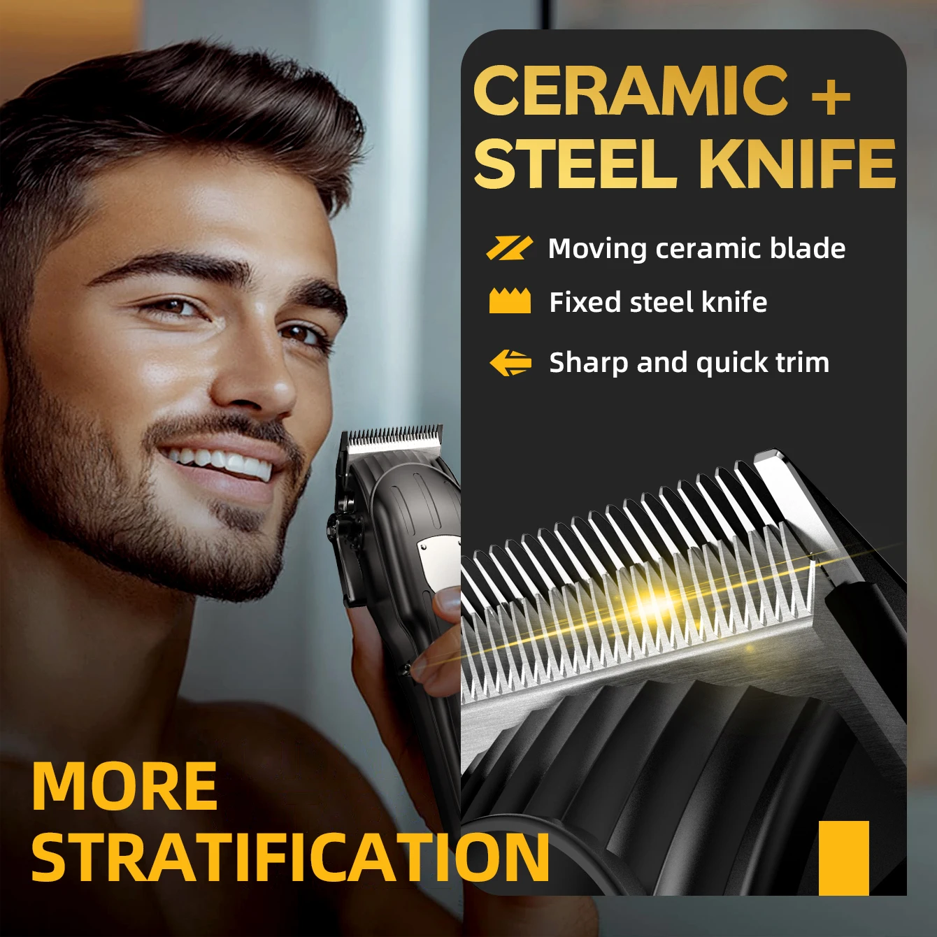 

Профессиональный парикмахерский мужской электрический триммер для волос 1200 мАч перезаряжаемая машинка для стрижки волос с регулируемой длиной обрезки беспроводная бритва для бороды