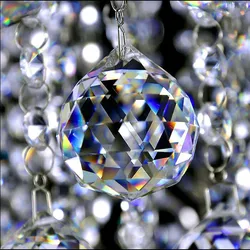 15mm/20mm Clear Crystal Hanging Ball Glass Prism Feng Shui Faceted Balls Sun Cather For Chandeliers Part Home Wedding Decoration