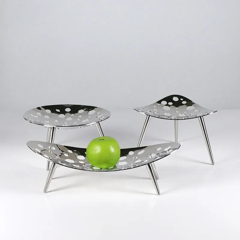 Modern Light Luxury Hollow Fruit Tray For Living Room Home Decor Simple Model Room Ornament Free Shipping Household