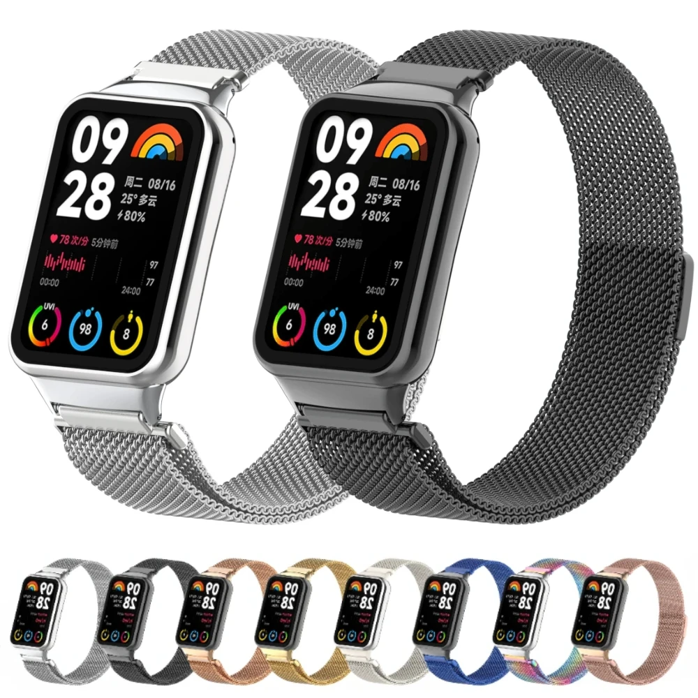 Milanese strap For XiaoMi miband 8 Pro stainless steel metal magnetic bracelet strap For XiaoMi miband 8 Pro Correa accessories