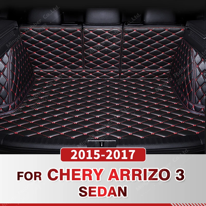 

Auto Full Coverage Trunk Mat For Chery Arrizo 3 Sedan 2015-2017 16 Car Boot Cover Pad Cargo Interior Protector Accessories