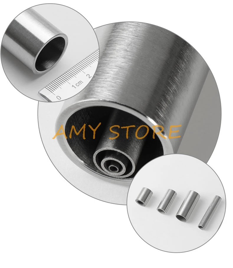 5 pces prata 304 tubo capilar de aço inoxidável od 0.4mm id 0.18mm comprimento 250mm polido