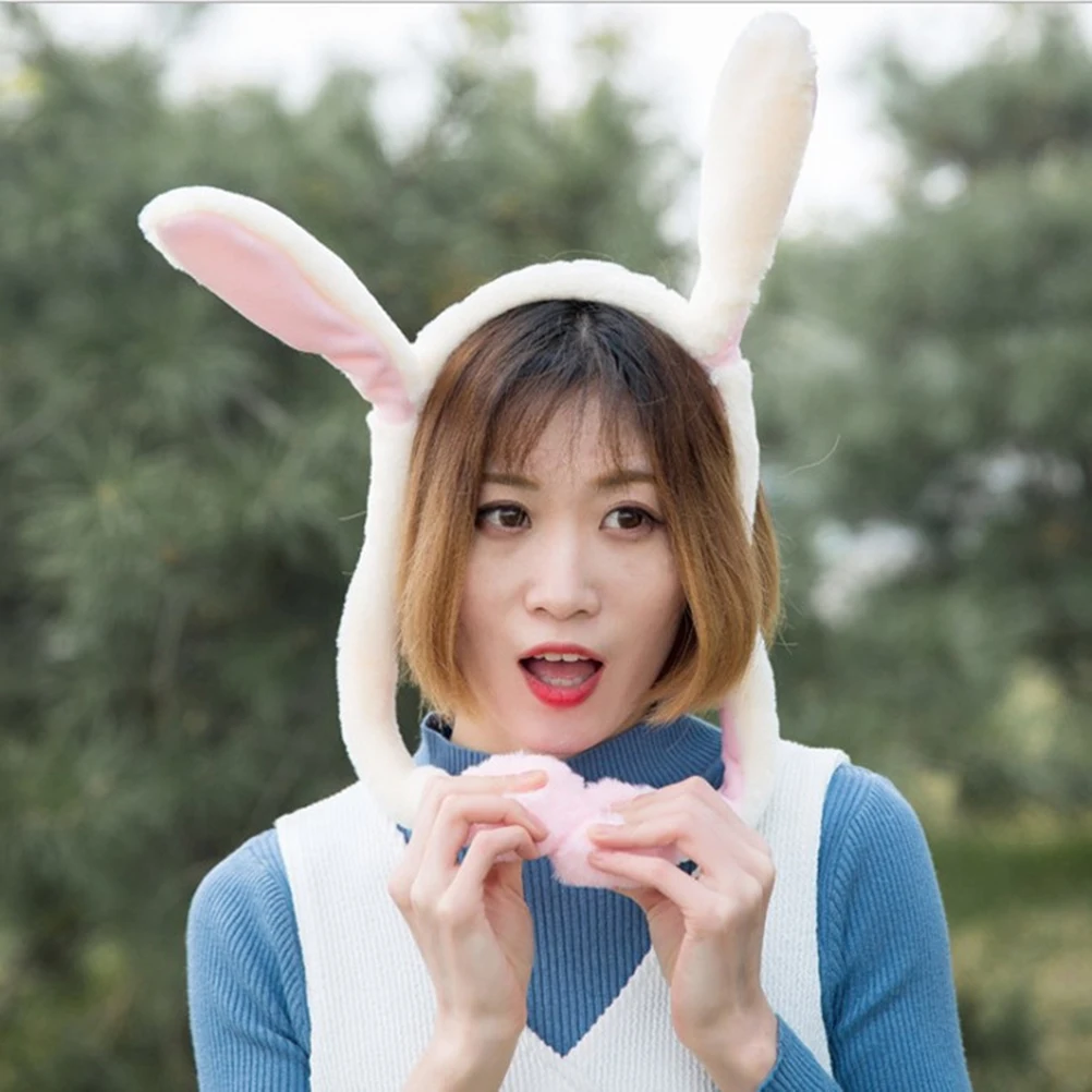 

Bunny Ear Headband Hair Band Girl Headwear Ears Moving Wrap Warm Winter Party Cosplay Rabbit Style Accessories