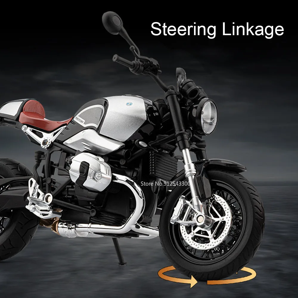 1:9 Schaal Retro Latte V4S Motorfiets Model Speelgoed Wiel Steering Schokabsorptie Metalen Body Motor Modellen voor Jongens Verjaardagscadeautjes