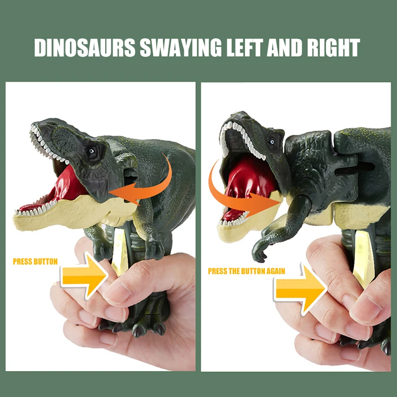 Dinosauri giocattolo Zazaza Gun Novel Decompression Roaring Swing Dinosaur Toys for Boys Fidget Toys regali telescopici creativi per bambini