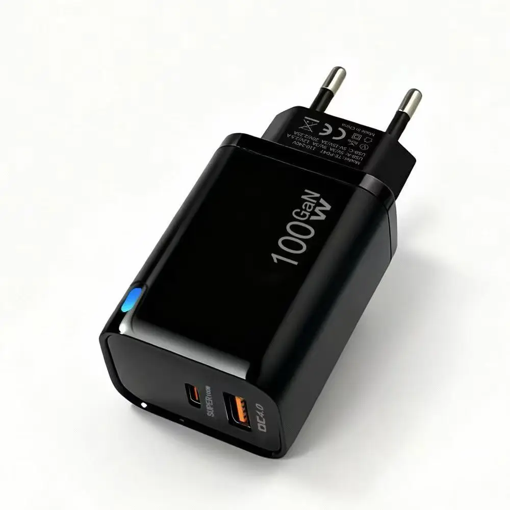 100W GaN USB-C +USBA Charger for MacBook Air ,Samsung Galaxy,Ipad Pro, Phone 17/16/15 and More , Power Bank Quick Charge