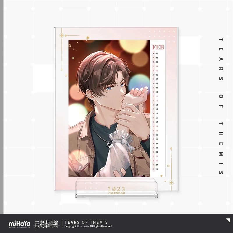 Mihoyo น้ำตาแห่งเกม Themis Luke Marius Artem doujin 2023อะคริลิคปฏิทินเด็กผู้หญิง kado ulang tahun