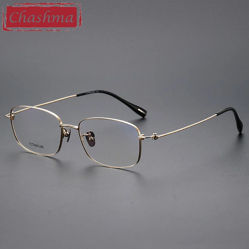 Chashma 54 mm Pure Titanium Frame IP Plating Glasses Medium Size Gafas Top Quality Men Eyeglass for Prescription Lenses for Male