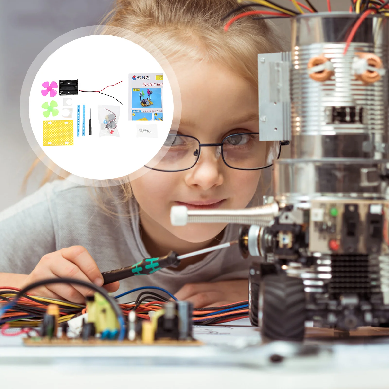 

1Set Wind Generator Assembly Stem DIY Educational Science Experiment Electric Learning Tool for Students Assembled Models Toys