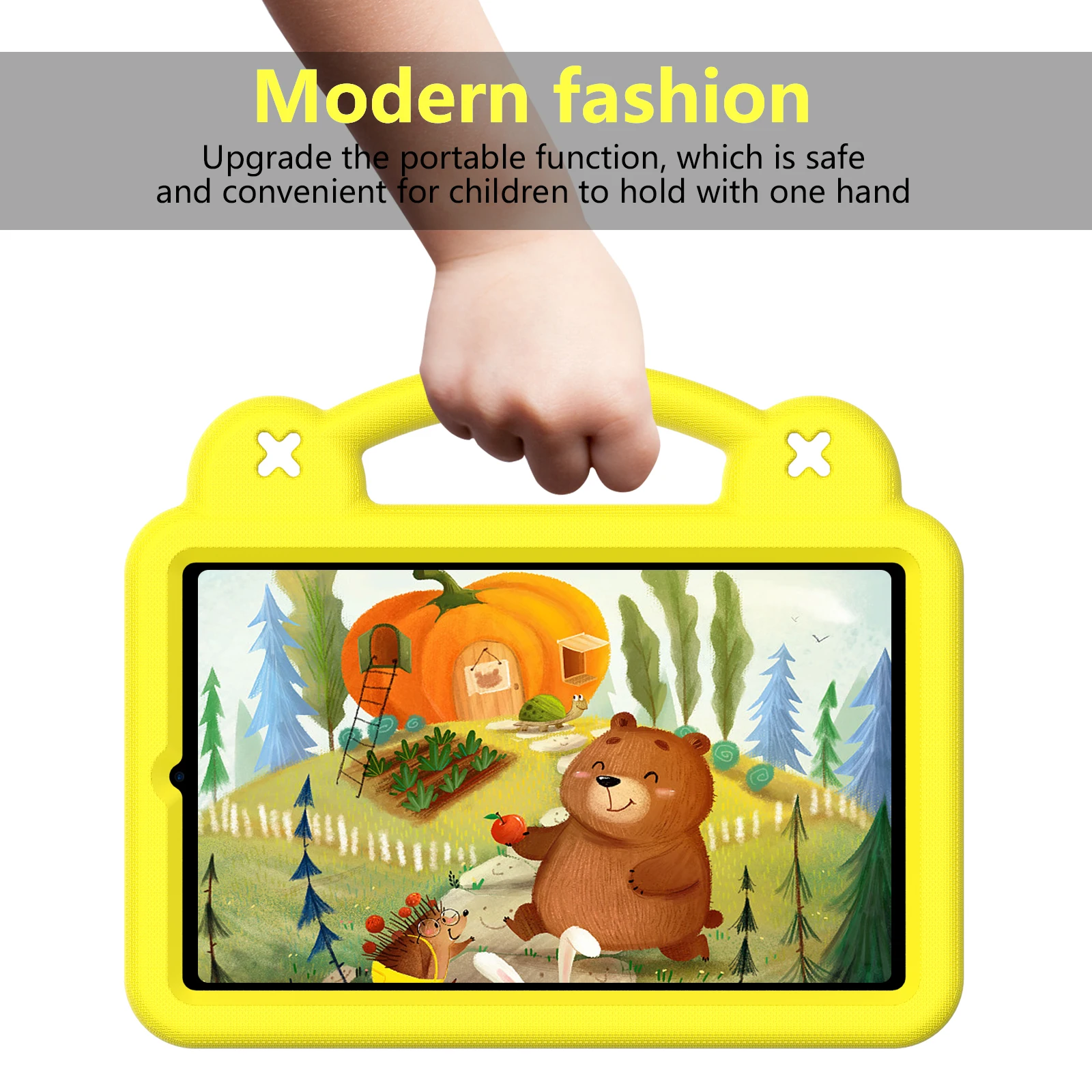 EVA Bear Stand Tablet Case For Walmart Onn 8.0 (4th Gen) 2024 With Hand Holder Bracket Colourful Cover Kids Funda Shockproof # $