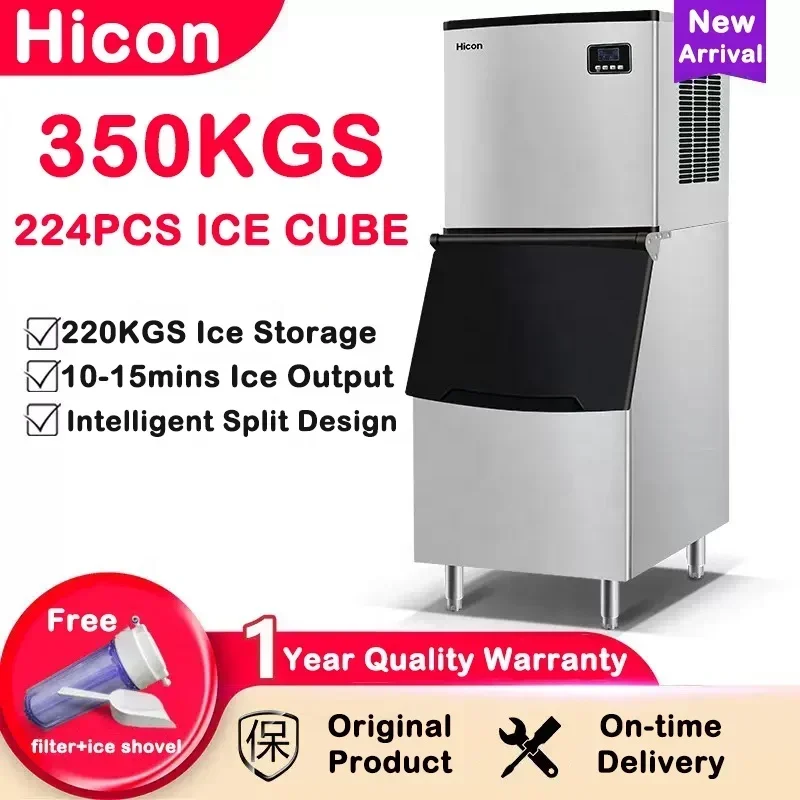 Commercial Hicon 350KGS Ice Maker Machine Auto Cleaning Large Capacity Ice Making Machine Split Design Ice Maker