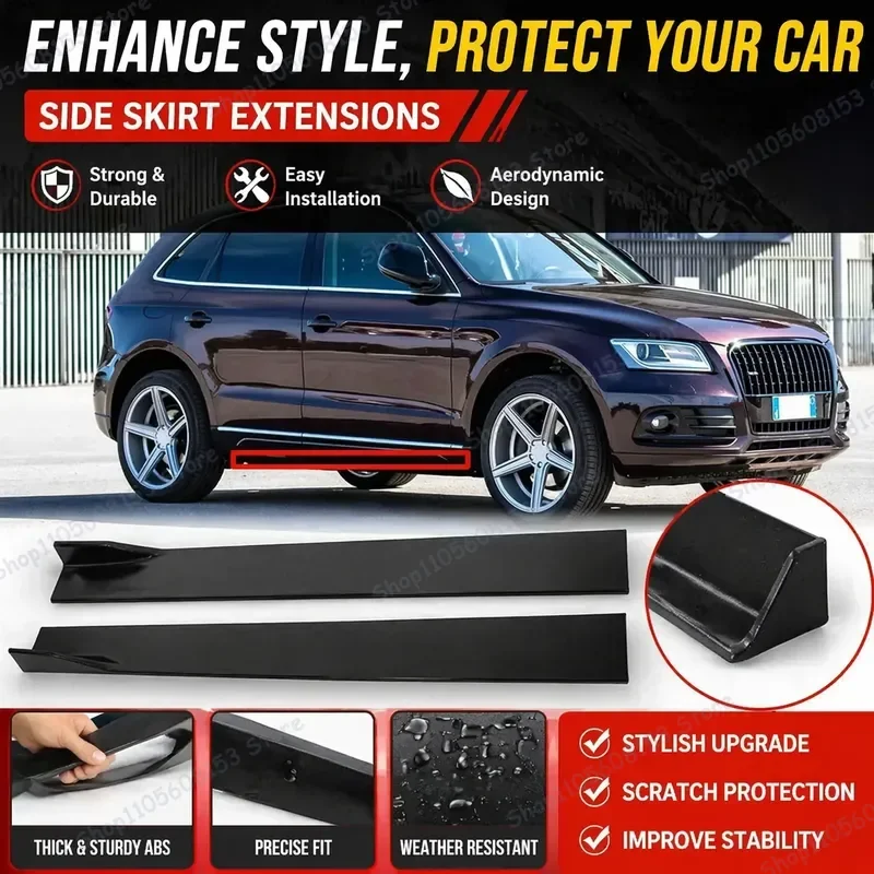 For AUDI Q5 2009 2010 2011 2012 2013 2014 2015 2016 2017 Side Skirt Extensions Rocker Panels Diffuser Lip Spoiler Aerodynamic