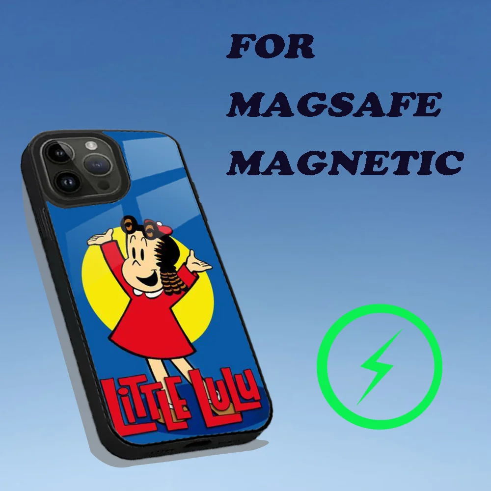 Cartoon L-Little Lulu S-Show Phone Case For iPhone 15,14,13,12,11,Plus,Pro,Max Mini Magsafe Magnetic Wireless Charging