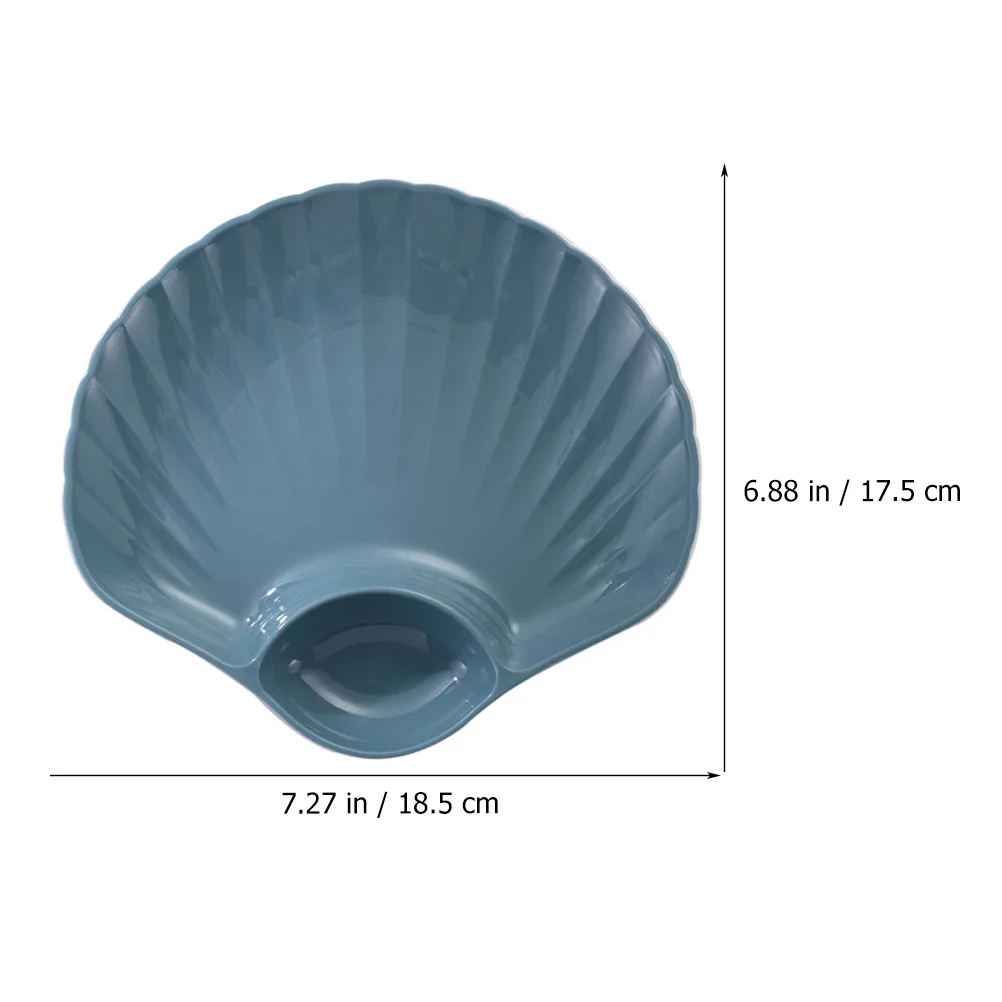 

4pcs Shell Shape Sushi Dip Dish Plastic Food Serving Tray Sauce Compartment Pp Material Reusable Household Dumpling