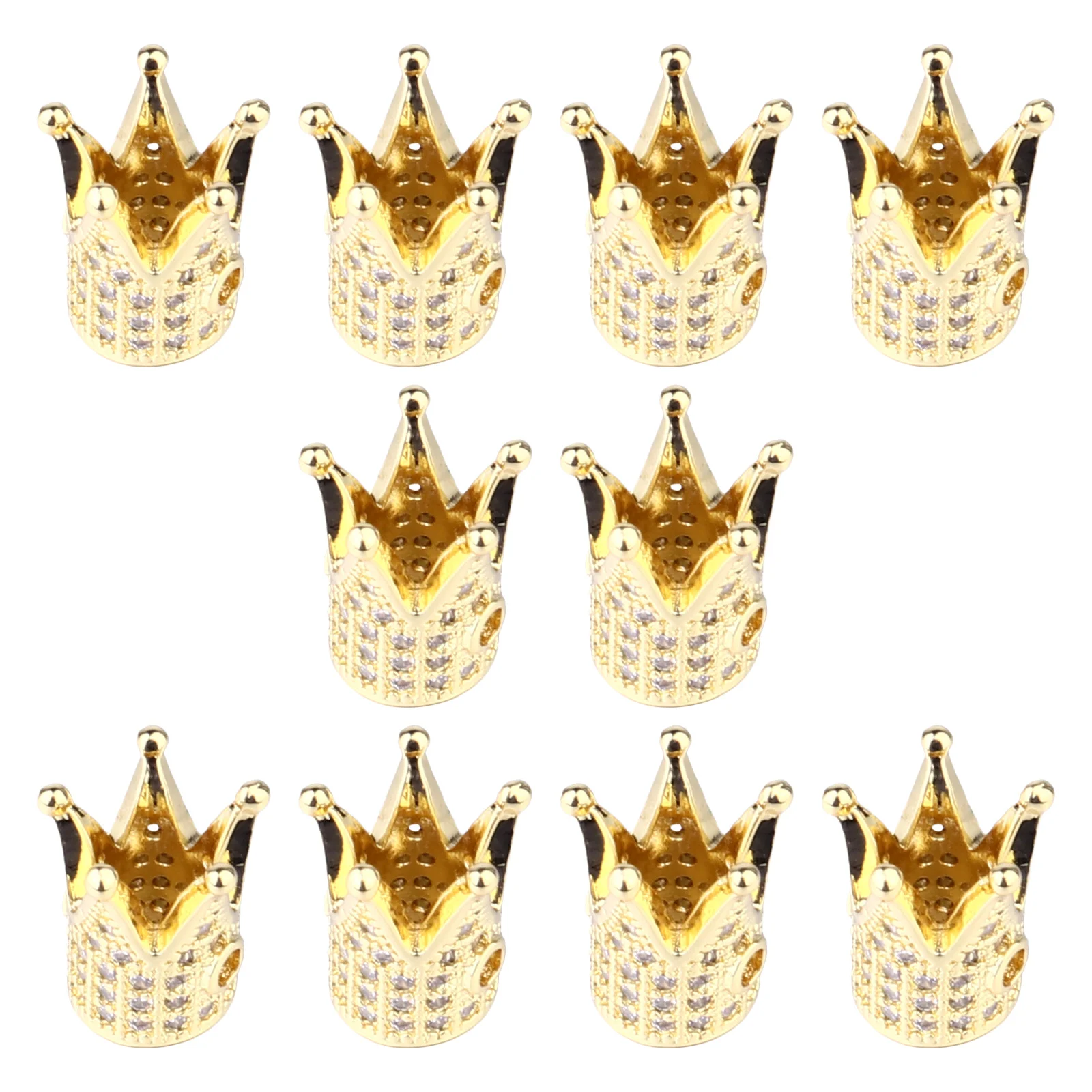 

10Pcs Beads Bracelet Mini Crown DIY Handmade Metal Pendant Jewelry Accessories for Necklace Beads Jewelry
