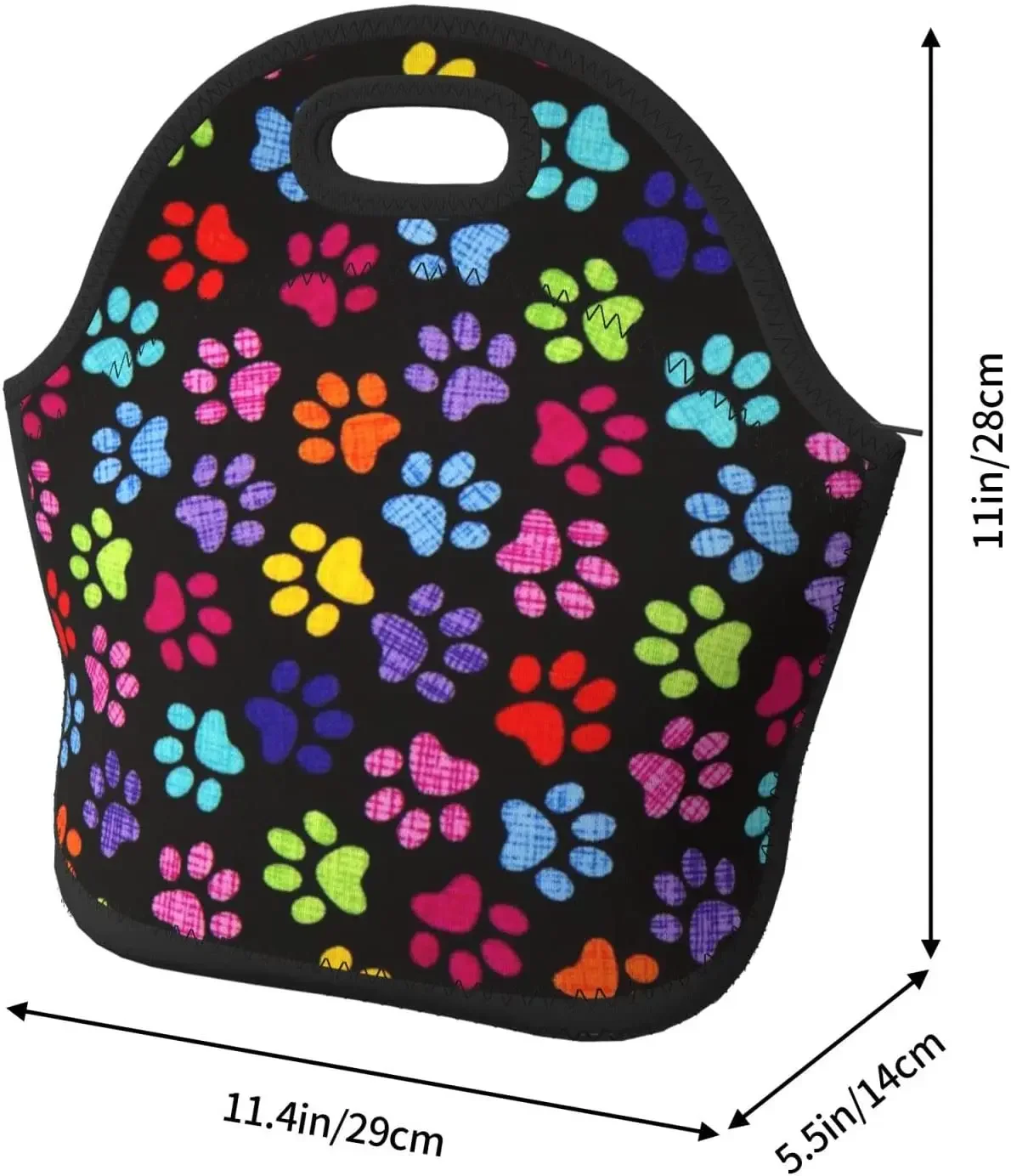 Reutilizável Paw Print Lunch Bag para homens e mulheres, Sacola Isolada, Lancheira Escolar, Presentes de acampamento