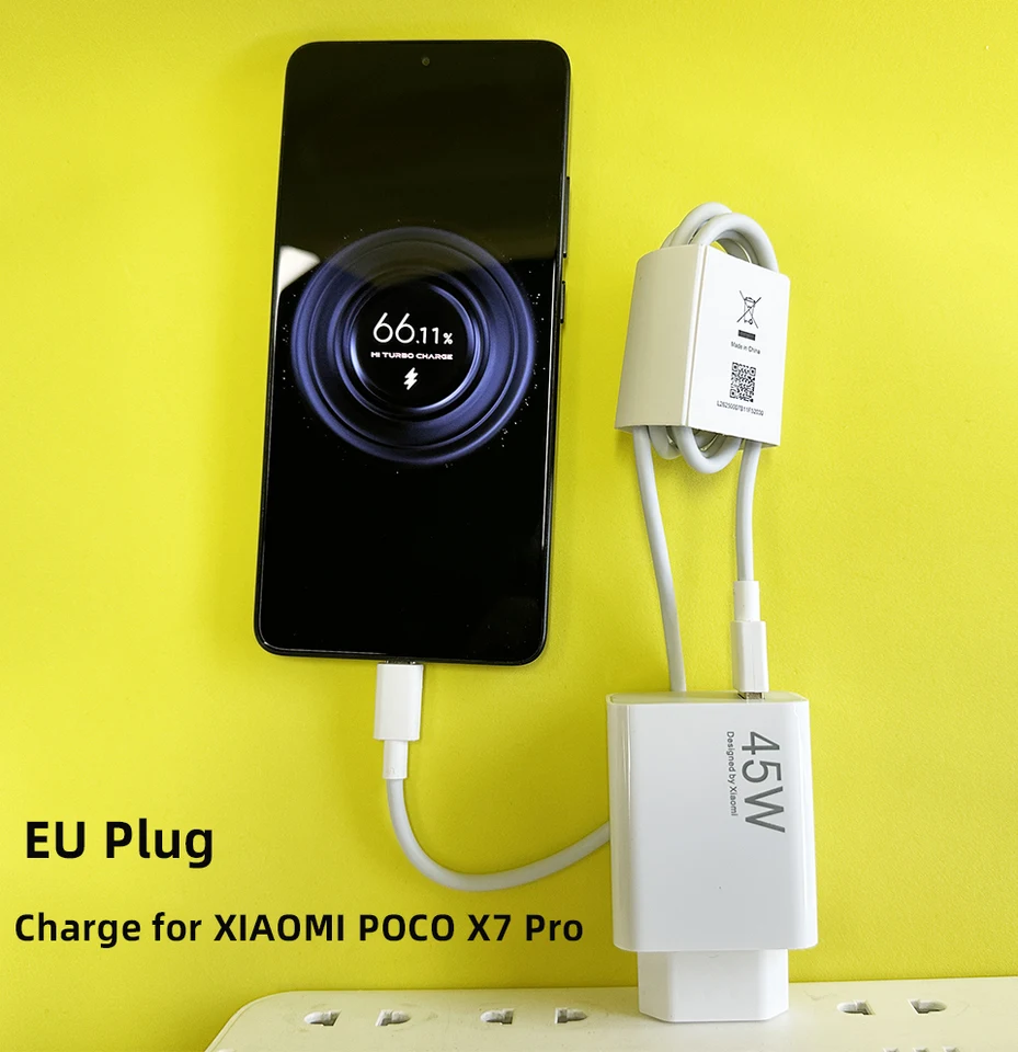 オリジナルXIAOMI 45W充電器 タイプC ターボチャージ急速充電