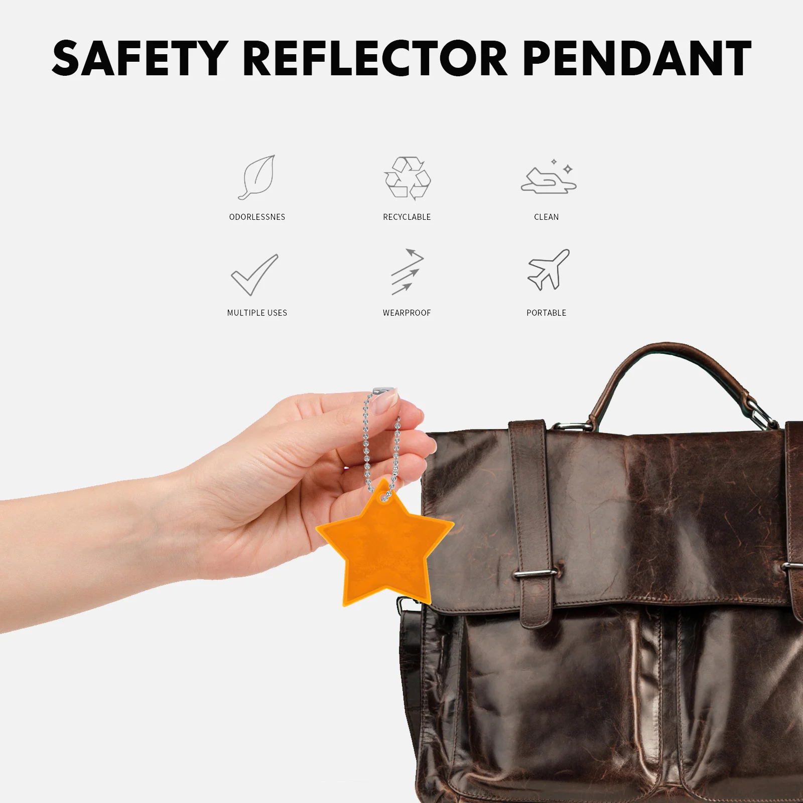 13Pcs Reflective Pendants Lightweight Safety Reflectors for Night Running Cycling Key Bag Backpack Handbag Star Tree Shape