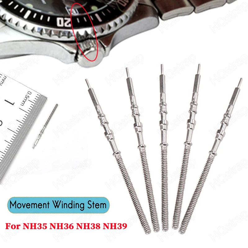 1/5 stücke Reparatur Werkzeuge Uhren Bewegung Stange für NH35 NH36 NH38 NH39 Uhren Stem Ersatzteile Zubehör Bewegung Uhr stahl