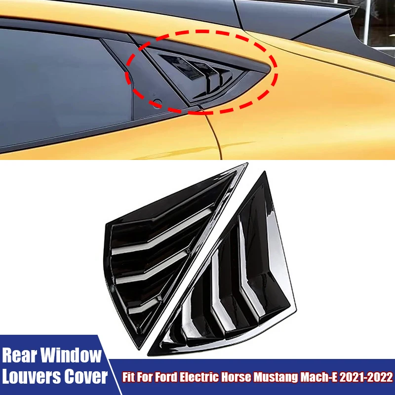New 2Pcs/Pair Car Side Window Scoop Louvers Cover Fit For Ford Electric Horse Mustang Mach-E 2021-2022 Exterior Car Accessories
